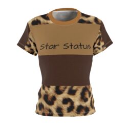 Star Status Leopard Print Women's Cut & Sew Fashion Top