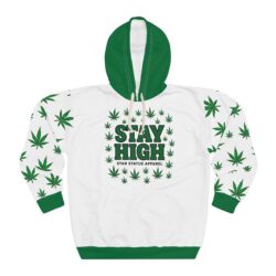 Stay High Star Status Hoodie – Green Cannabis Leaf Pullover