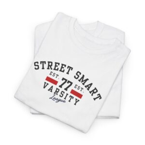 Street Smart Varsity Tee – '77 Retro Collegiate Graphic T-Shirt