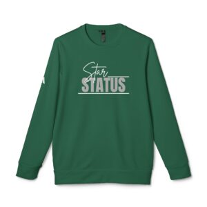 STAR STATUS Crewneck Sweatshirt — Minimalist White Fleece Pullover