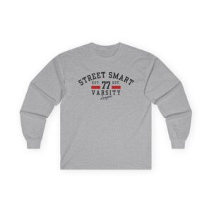 Street Smart Varsity Long Sleeve Tee — '77 Retro Athletic Graphic