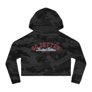 Go Getter Cropped Hoodie — "Go Getter" Motivational Women's Cropped Hooded Sweatshirt