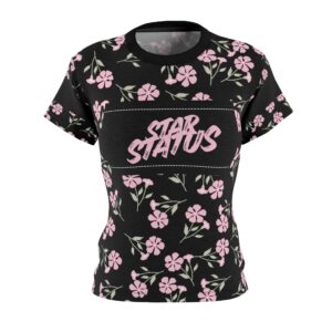 Star Status Floral Tee — Women’s Cut & Sew Graphic Shirt