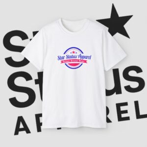 Star Status Apparel Ultra Cotton Logo Tee — Patriotic Vintage Emblem T-Shirt