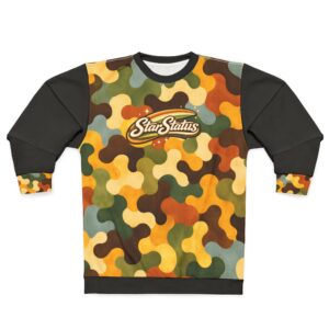 Camouflage Retro Sweatshirt — 'Star Status' All-Over Print