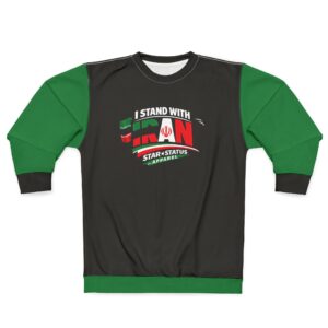 I Stand With Iran Graphic Sweatshirt — Patriot Flag Design